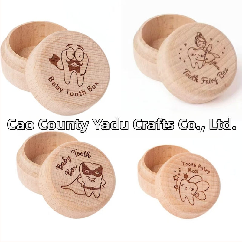 Jednoduchá masívna drevená okrúhla univerzálna detská krabička na mliečne zuby s vlasmi plodu, drevená krabička na mliečne zuby z pupočnej šnúry, buk, úložná krabička na mliečne zuby