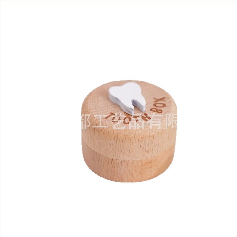 Jednoduchá masívna drevená okrúhla univerzálna detská krabička na mliečne zuby s vlasmi plodu, drevená krabička na mliečne zuby z pupočnej šnúry, buk, úložná krabička na mliečne zuby