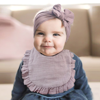 Европейски и американски новородени бебешки ленти за коса с панделка, детски марлени разрошени лигавници, хлъзгави бебешки кърпи