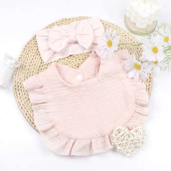 Европейски и американски новородени бебешки ленти за коса с панделка, детски марлени разрошени лигавници, хлъзгави бебешки кърпи