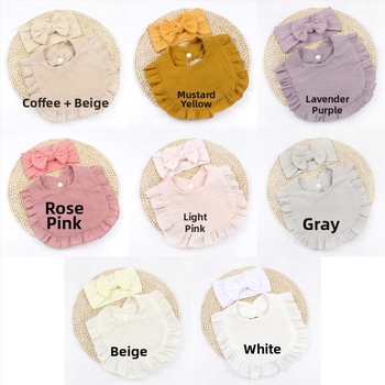 Европейски и американски новородени бебешки ленти за коса с панделка, детски марлени разрошени лигавници, хлъзгави бебешки кърпи