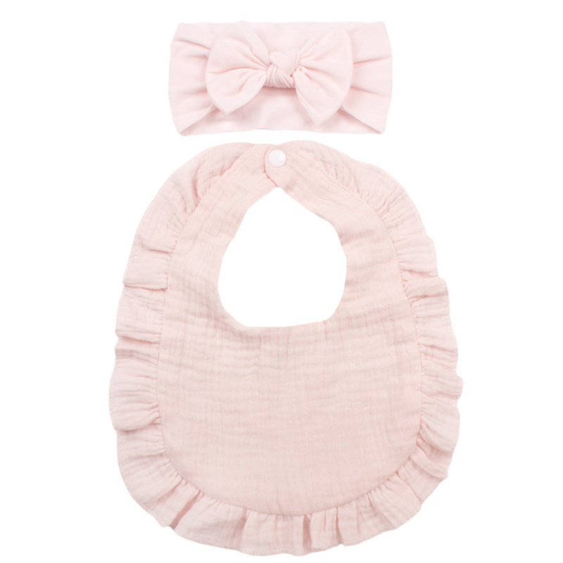 Европейски и американски новородени бебешки ленти за коса с панделка, детски марлени разрошени лигавници, хлъзгави бебешки кърпи
