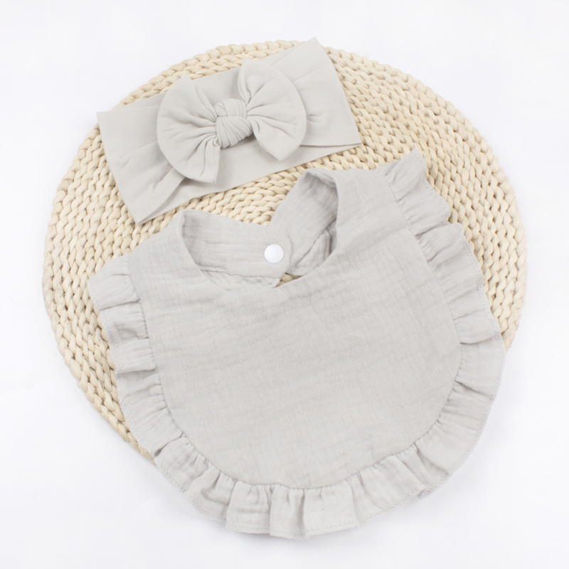 Европейски и американски новородени бебешки ленти за коса с панделка, детски марлени разрошени лигавници, хлъзгави бебешки кърпи