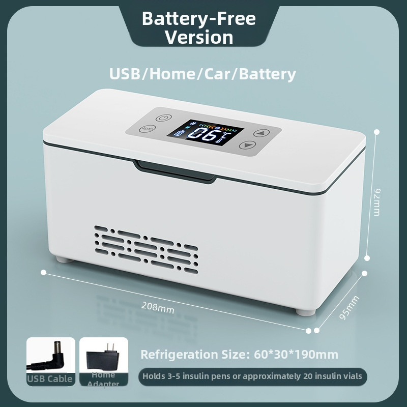 „Kubao“ nešiojamas insulino šaldytuvas, mini automobilinis namams, dvigubos paskirties 0–8 laipsnių šaldiklis, įkraunamas mažas US8 šaldytuvas