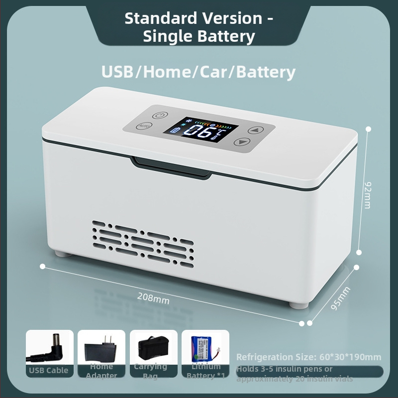 „Kubao“ nešiojamas insulino šaldytuvas, mini automobilinis namams, dvigubos paskirties 0–8 laipsnių šaldiklis, įkraunamas mažas US8 šaldytuvas