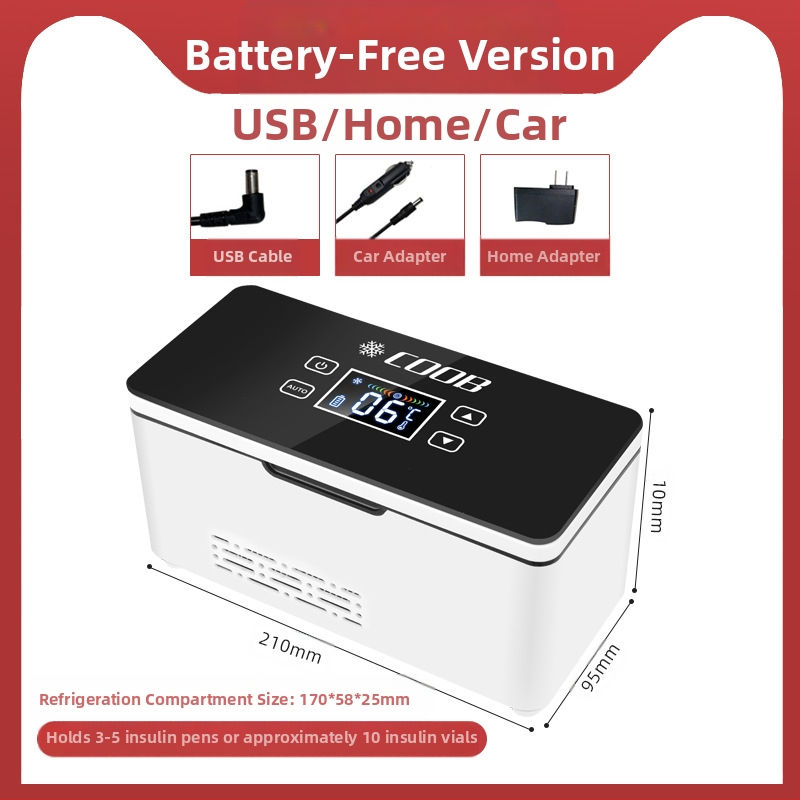 „Kubao“ nešiojamas insulino šaldytuvas, mini automobilinis namams, dvigubos paskirties 0–8 laipsnių šaldiklis, įkraunamas mažas US8 šaldytuvas