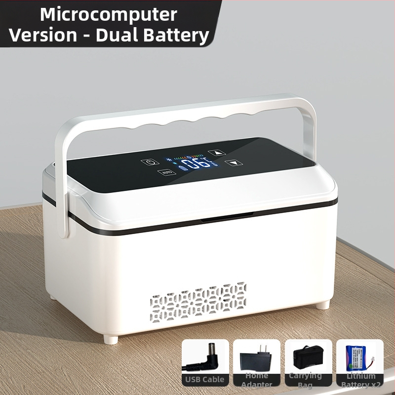 „Kubao“ nešiojamas insulino šaldytuvas, mini automobilinis namams, dvigubos paskirties 0–8 laipsnių šaldiklis, įkraunamas mažas US8 šaldytuvas