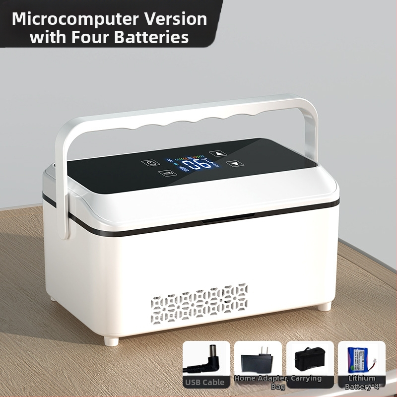 „Kubao“ nešiojamas insulino šaldytuvas, mini automobilinis namams, dvigubos paskirties 0–8 laipsnių šaldiklis, įkraunamas mažas US8 šaldytuvas