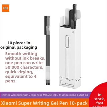 Στυλό ουδέτερου στυλό για φοιτητές, κόκκινο, στυλό υπογραφής 5 χιλιοστών, μαύρο, 0 Xiaomi Giant Writing, πακέτο ειδών γραφείου 10 κανονικών