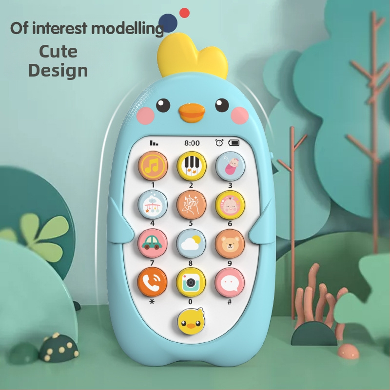 Bērnu mūzikas mobilais tālrunis izglītojošas agrīnās izglītības rotaļlietas zīdaiņu koduma simulācija cāļa tālruņa modelis ķīniešu un angļu valodā divvalodu