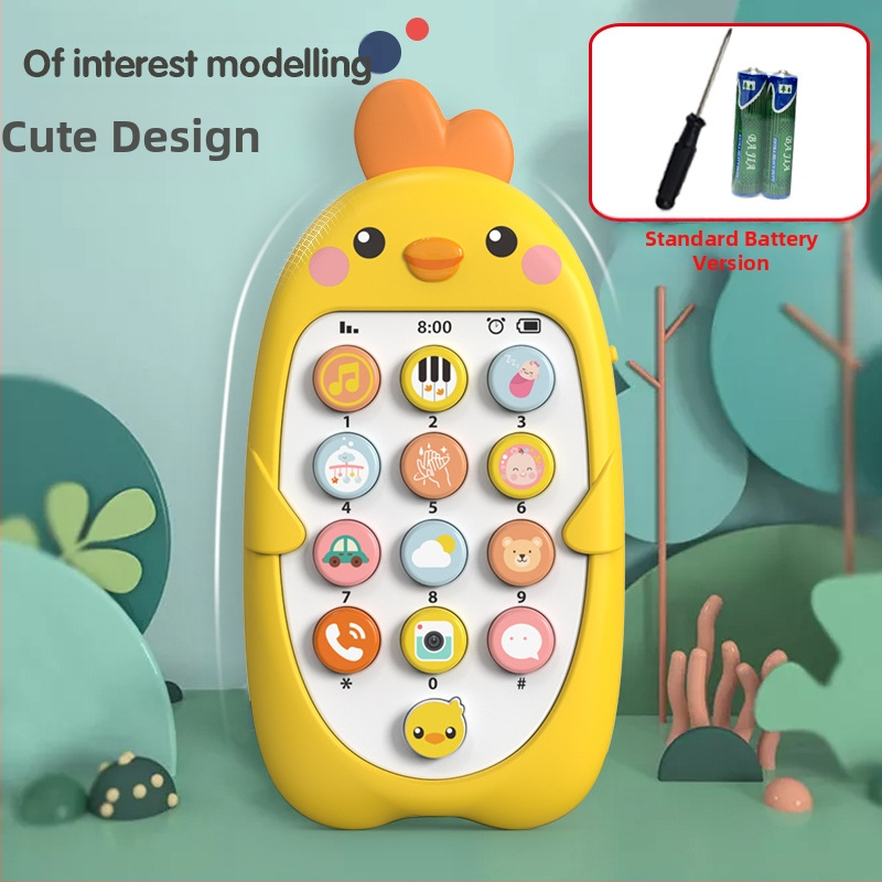Bērnu mūzikas mobilais tālrunis izglītojošas agrīnās izglītības rotaļlietas zīdaiņu koduma simulācija cāļa tālruņa modelis ķīniešu un angļu valodā divvalodu