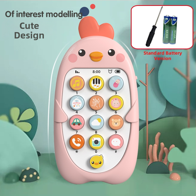 Bērnu mūzikas mobilais tālrunis izglītojošas agrīnās izglītības rotaļlietas zīdaiņu koduma simulācija cāļa tālruņa modelis ķīniešu un angļu valodā divvalodu