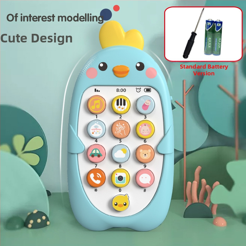Bērnu mūzikas mobilais tālrunis izglītojošas agrīnās izglītības rotaļlietas zīdaiņu koduma simulācija cāļa tālruņa modelis ķīniešu un angļu valodā divvalodu