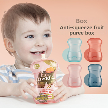 Augļu biezeņa nespiežama kaste mazuļiem, mazuļu uztura bagātinātāju maisiņš bērniem, augļu biezeņa maisiņš, augļu biezeņa kaste, sula, jogurts, uztura bagātinātāju kaste vairumtirdzniecībā