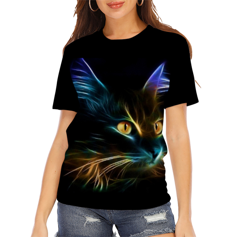 Tricou cu mânecă scurtă pentru femei, stație independentă Amazon 2025, imprimare digitală 3D, comerț exterior european și american, îmbrăcăminte pentru femei, o generație de păr