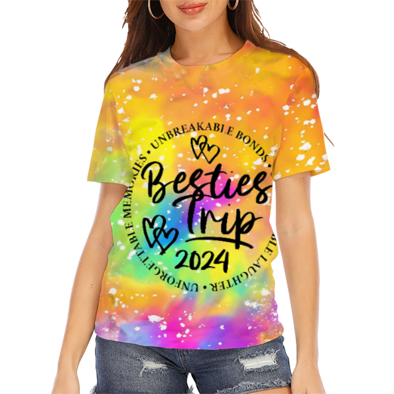 Tricou cu mânecă scurtă pentru femei, stație independentă Amazon 2025, imprimare digitală 3D, comerț exterior european și american, îmbrăcăminte pentru femei, o generație de păr