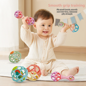 [Model fierbinte pentru mamă și bebeluș] Zornăitoare de mână pentru bebeluși Manhattan, minge cu gaură pentru apucarea mâinii, educație timpurie, integrare senzorială, antrenament, minge cu apucare a mâinii