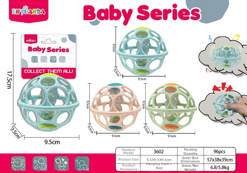 [Model fierbinte pentru mamă și bebeluș] Zornăitoare de mână pentru bebeluși Manhattan, minge cu gaură pentru apucarea mâinii, educație timpurie, integrare senzorială, antrenament, minge cu apucare a mâinii