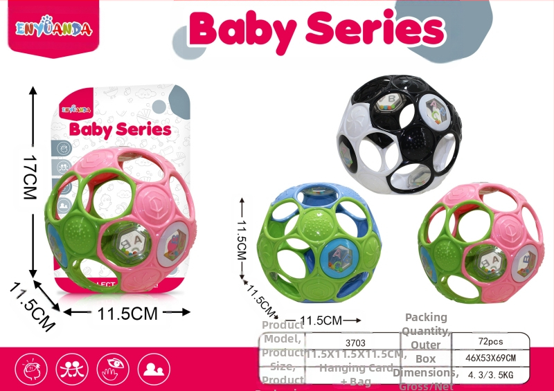 [Model fierbinte pentru mamă și bebeluș] Zornăitoare de mână pentru bebeluși Manhattan, minge cu gaură pentru apucarea mâinii, educație timpurie, integrare senzorială, antrenament, minge cu apucare a mâinii