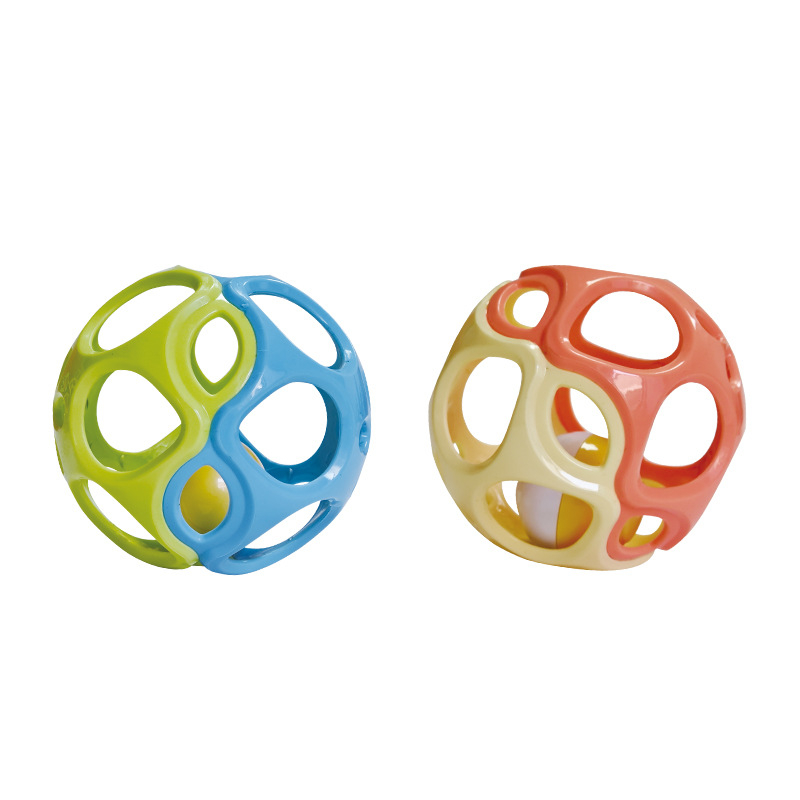 [Model fierbinte pentru mamă și bebeluș] Zornăitoare de mână pentru bebeluși Manhattan, minge cu gaură pentru apucarea mâinii, educație timpurie, integrare senzorială, antrenament, minge cu apucare a mâinii