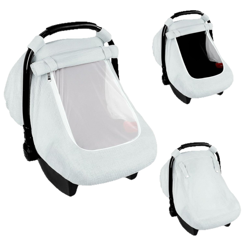 Beebikandja kate, beebi turvatooli soojenduskate, kortsus lõngast jalutuskäru kate, turvatooli turvakate, rinnaga toitmine