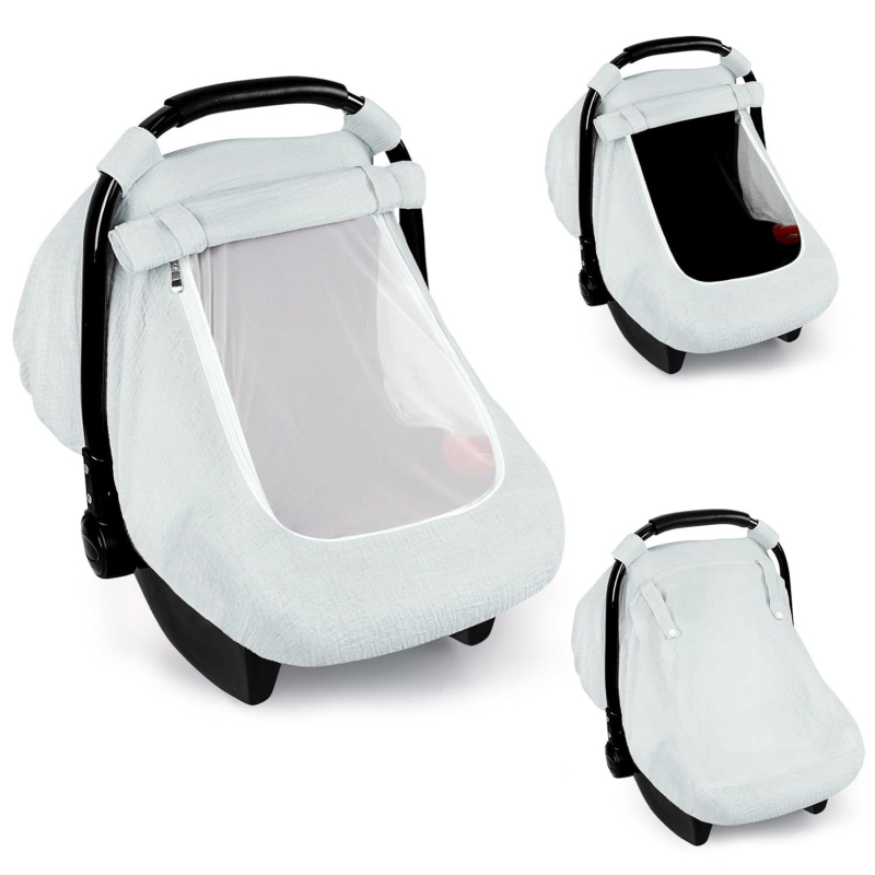 Beebikandja kate, beebi turvatooli soojenduskate, kortsus lõngast jalutuskäru kate, turvatooli turvakate, rinnaga toitmine