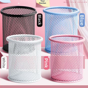 Metāla pildspalvu kasetnes biroja darbvirsmas studentu pildspalvu kasetņu uzglabāšanas kaste ar lielu ietilpību dzelzs tīklu, vienkārša zīmuļu kaste bērniem zēniem