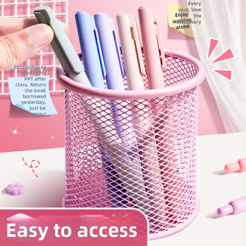 Metāla pildspalvu kasetnes biroja darbvirsmas studentu pildspalvu kasetņu uzglabāšanas kaste ar lielu ietilpību dzelzs tīklu, vienkārša zīmuļu kaste bērniem zēniem