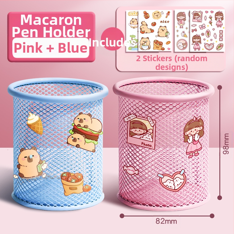 Metāla pildspalvu kasetnes biroja darbvirsmas studentu pildspalvu kasetņu uzglabāšanas kaste ar lielu ietilpību dzelzs tīklu, vienkārša zīmuļu kaste bērniem zēniem