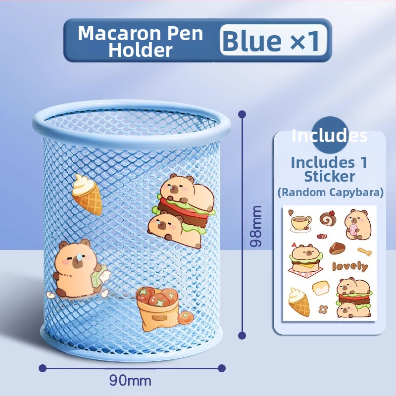 Metāla pildspalvu kasetnes biroja darbvirsmas studentu pildspalvu kasetņu uzglabāšanas kaste ar lielu ietilpību dzelzs tīklu, vienkārša zīmuļu kaste bērniem zēniem