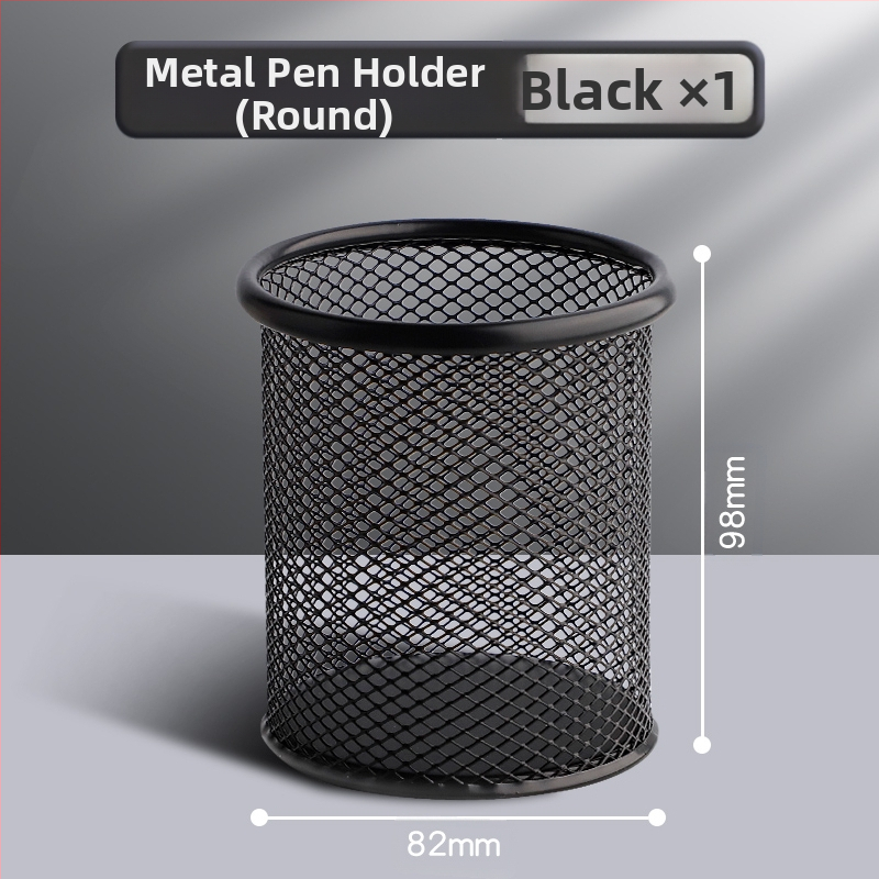 Metāla pildspalvu kasetnes biroja darbvirsmas studentu pildspalvu kasetņu uzglabāšanas kaste ar lielu ietilpību dzelzs tīklu, vienkārša zīmuļu kaste bērniem zēniem