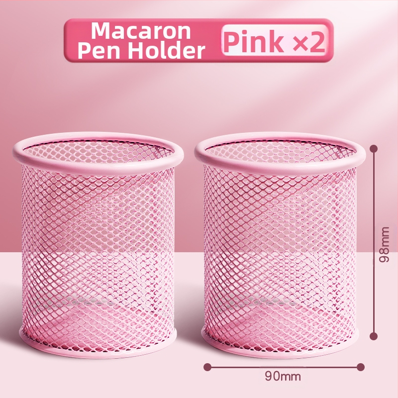 Metāla pildspalvu kasetnes biroja darbvirsmas studentu pildspalvu kasetņu uzglabāšanas kaste ar lielu ietilpību dzelzs tīklu, vienkārša zīmuļu kaste bērniem zēniem