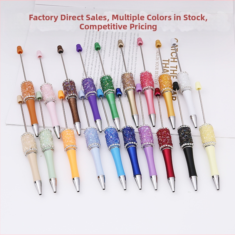 na sklade veľkoobchod cezhraničné krištáľové štrkové guľôčkové pero DIY ručná tyčinka vŕtačka korálkové pero román roztomilé plastové pero