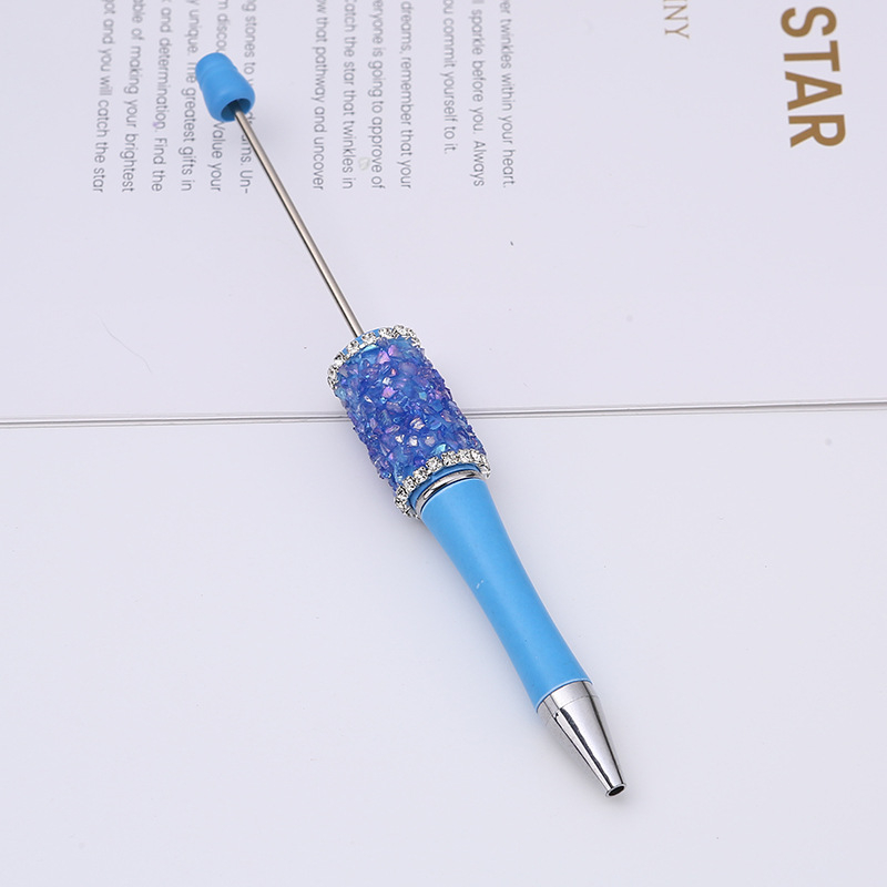 raktáron nagykereskedelmi határokon átnyúló kristály kavics golyóstoll barkácsoláshoz kézzel készített fúró gyöngyös toll regény aranyos műanyag toll