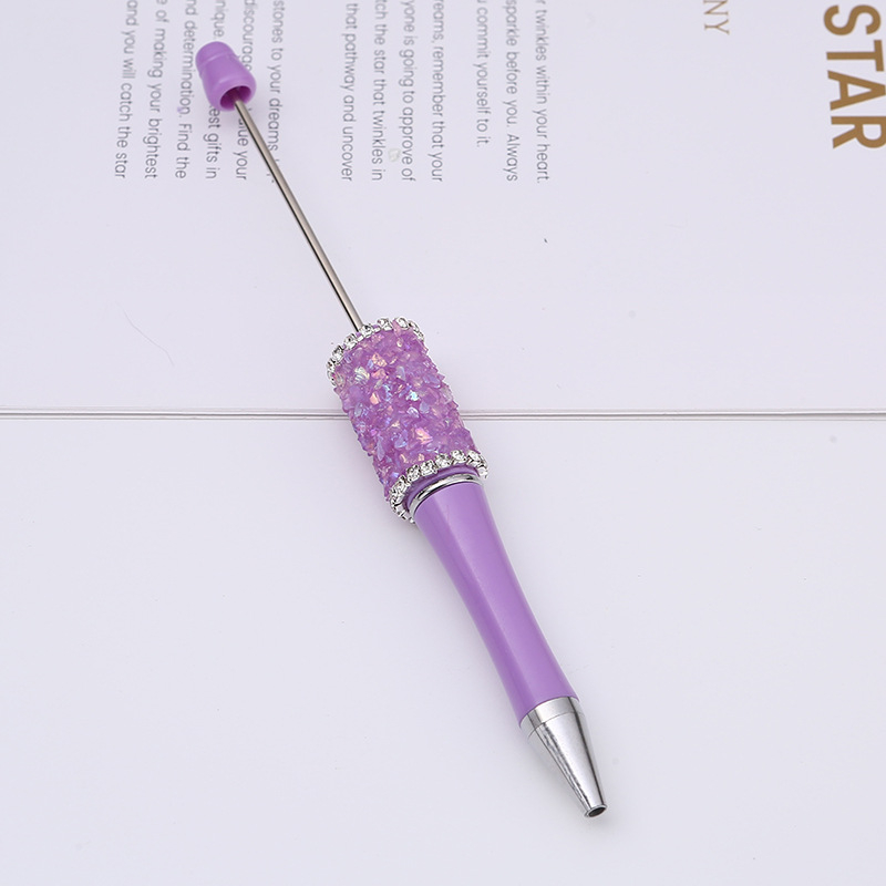 raktáron nagykereskedelmi határokon átnyúló kristály kavics golyóstoll barkácsoláshoz kézzel készített fúró gyöngyös toll regény aranyos műanyag toll