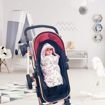 Φθινοπωρινό και χειμωνιάτικο πάπλωμα μωρού με κουκούλα, πολυλειτουργική τσάντα καλαθιού μωρού, διπλής όψης, πετσέτα φλις από νεογέννητα μπιζέλια