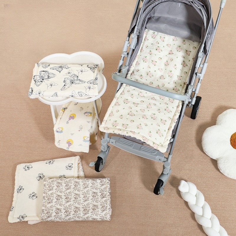 Kūdikio vežimėlio pagalvėlė, vasarinis, minkštas, sutankintas, šiltas medvilninis čiužinys, marlės pupelių aksomas, kūdikio vežimėlio čiužinys, medvilninis pagalvėlė