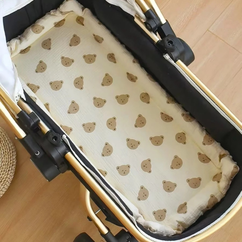 Kūdikio vežimėlio pagalvėlė, vasarinis, minkštas, sutankintas, šiltas medvilninis čiužinys, marlės pupelių aksomas, kūdikio vežimėlio čiužinys, medvilninis pagalvėlė