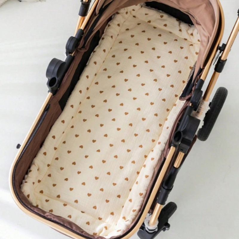 Kūdikio vežimėlio pagalvėlė, vasarinis, minkštas, sutankintas, šiltas medvilninis čiužinys, marlės pupelių aksomas, kūdikio vežimėlio čiužinys, medvilninis pagalvėlė