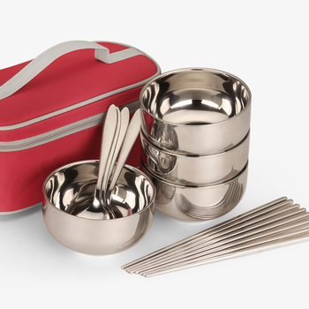 Σετ επιτραπέζιων σκευών ταξιδιού Φορητά επιτραπέζια σκεύη κάμπινγκ εξωτερικού χώρου για ενήλικες 304 από ανοξείδωτο ατσάλι Κορεάτικα για εξορμήσεις