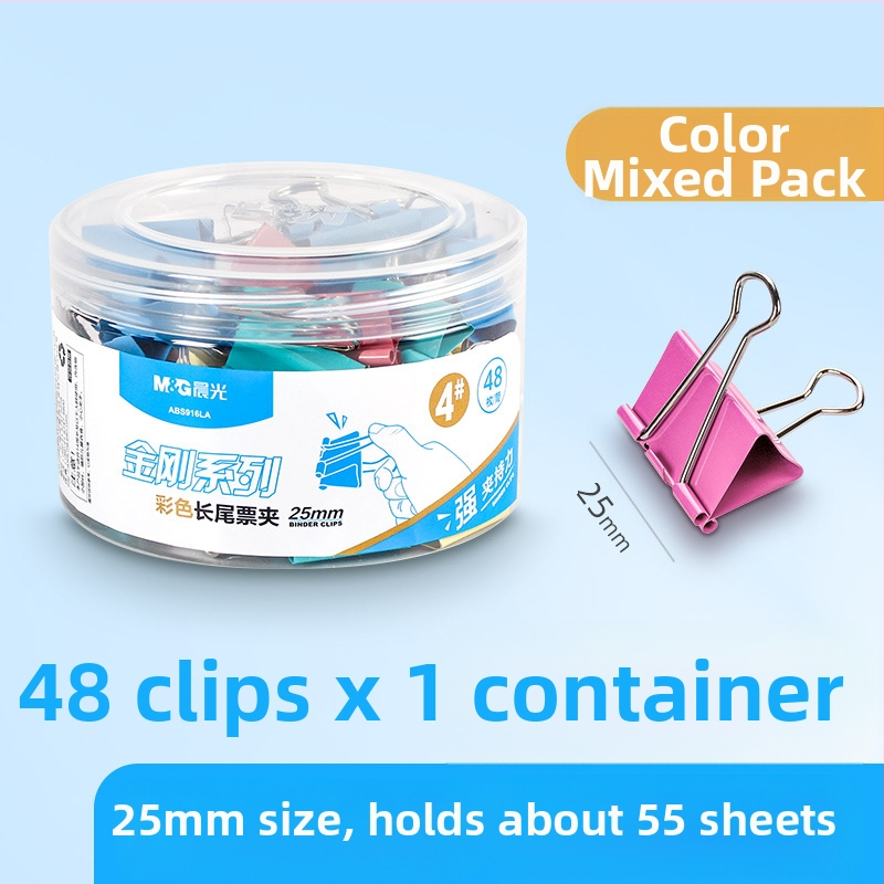 „Chenguang“ kanceliarinių prekių spalvota ilga uodegos segtukas, didelė bandymo sąvaržėlė, 25 mm, maža metalinė vištos uodegos segtukas, maža sąvaržėlė su segtuku