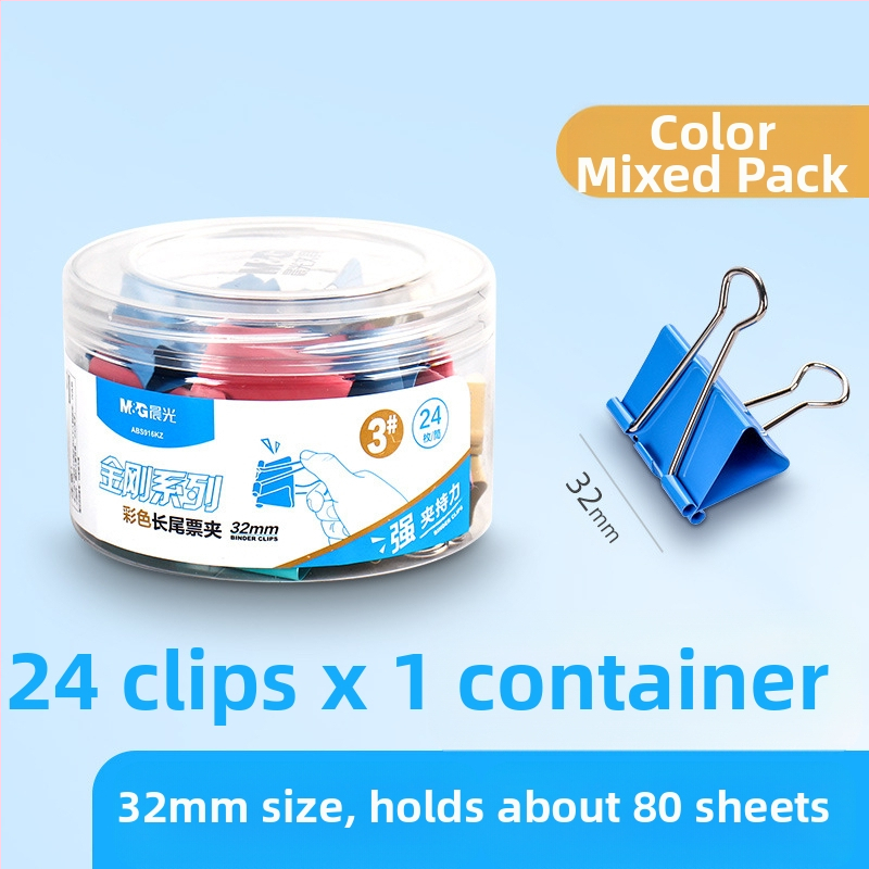 „Chenguang“ kanceliarinių prekių spalvota ilga uodegos segtukas, didelė bandymo sąvaržėlė, 25 mm, maža metalinė vištos uodegos segtukas, maža sąvaržėlė su segtuku