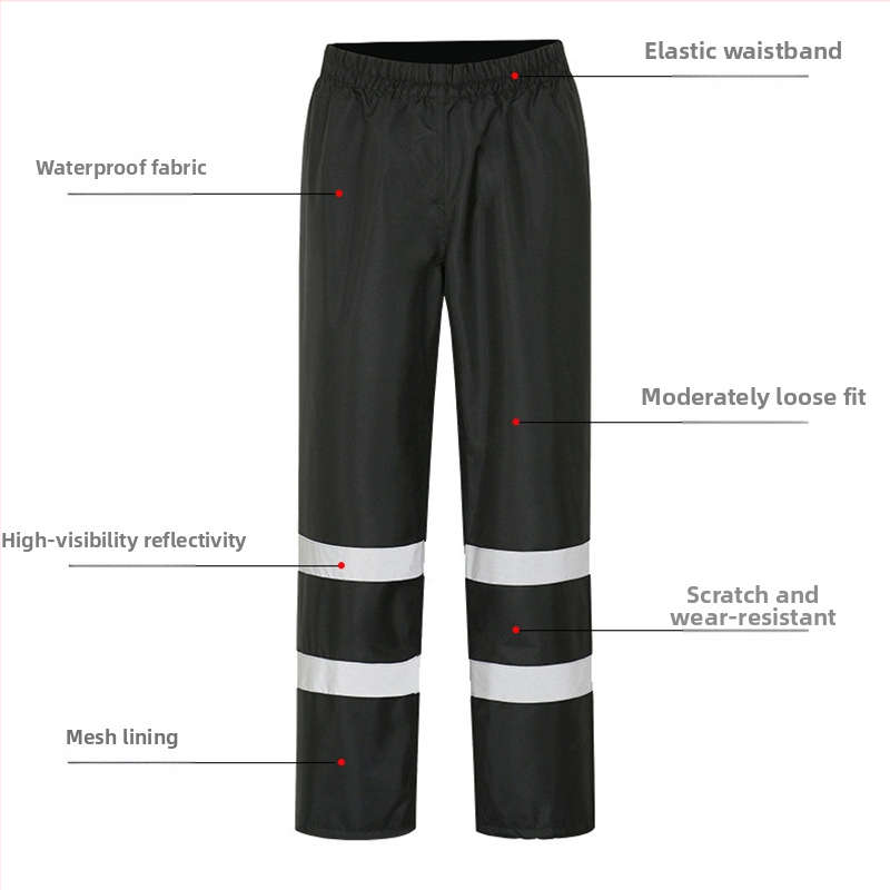 Дъждобрани на едро, анти-бунт дъждобран, дъждобран, костюм, дебел оксфордски плат, устойчив на износване, отразяващи мъжки водоустойчиви панталони за езда на долната част на тялото