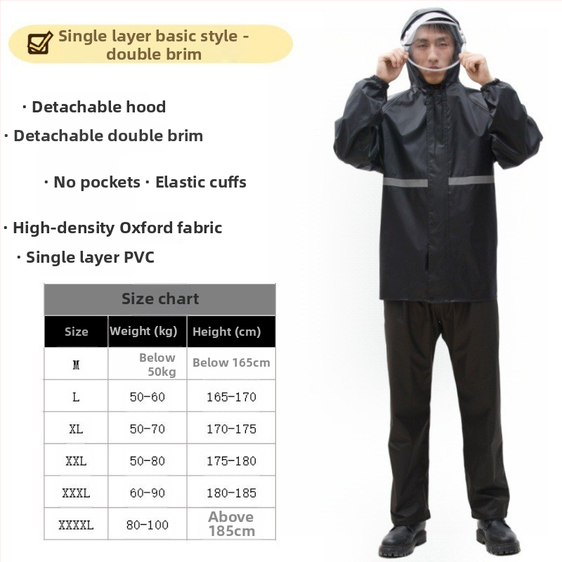 Дъждобрани на едро, анти-бунт дъждобран, дъждобран, костюм, дебел оксфордски плат, устойчив на износване, отразяващи мъжки водоустойчиви панталони за езда на долната част на тялото