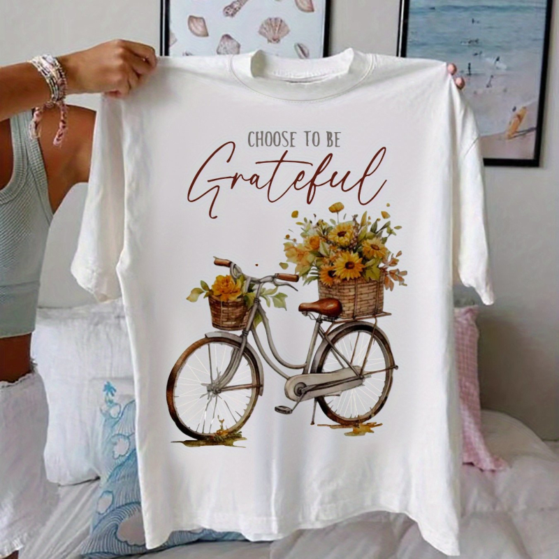 Tricou cu mânecă scurtă casual pentru femei, mărime mare - Choose to Be