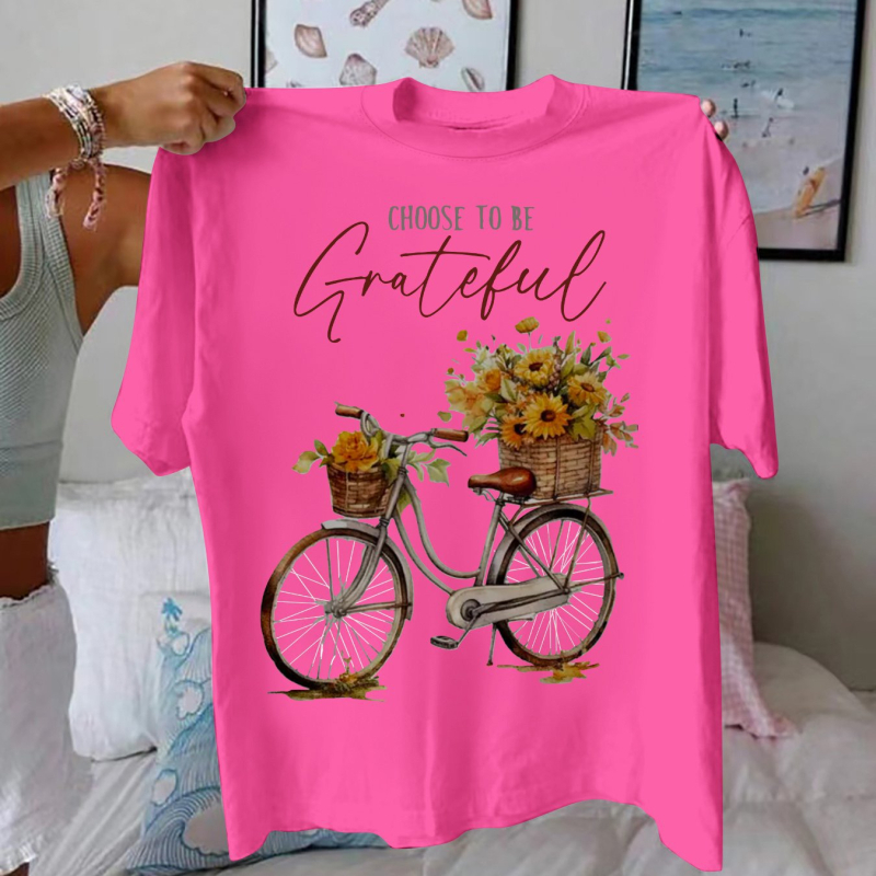 Tricou cu mânecă scurtă casual pentru femei, mărime mare - Choose to Be