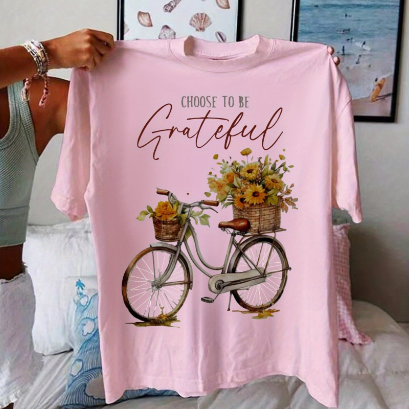 Tricou cu mânecă scurtă casual pentru femei, mărime mare - Choose to Be