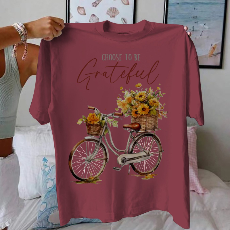 Tricou cu mânecă scurtă casual pentru femei, mărime mare - Choose to Be