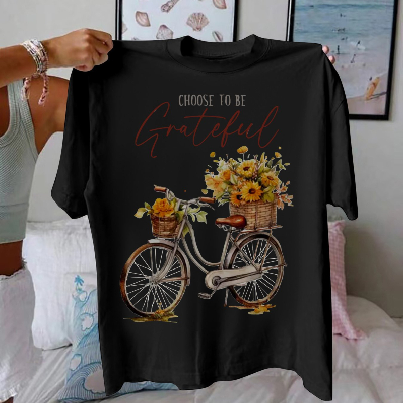 Tricou cu mânecă scurtă casual pentru femei, mărime mare - Choose to Be