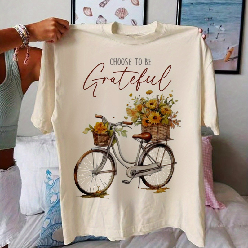 Tricou cu mânecă scurtă casual pentru femei, mărime mare - Choose to Be